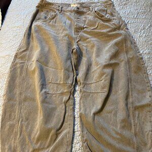 Free People We the Free Good Luck Barrel Jeans Size 33 Gray
